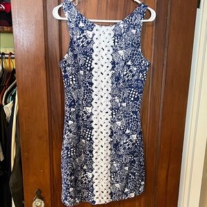 Lilly Pulitzer Navy and White Patterned Mini Dress